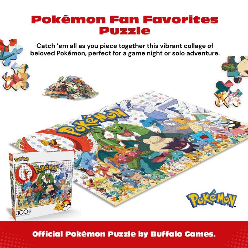 Buffalo Games - PokÃ©mon - Fan Favorites - 300 Piece Jigsaw Puzzle for Adults - Vibrant Jigsaw Puzzles with Oversized Pieces - Finished Size 21.25 x 15.00 - Image 3
